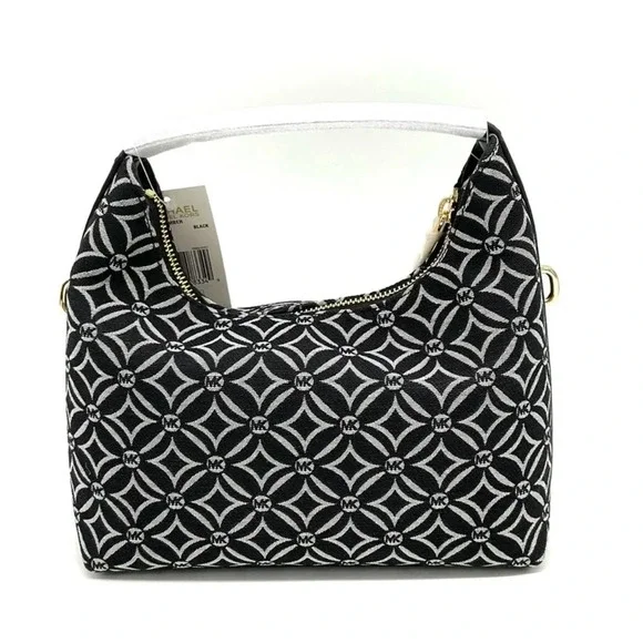 Michael Kors Ember Small Logo Jacquard Messenger Bag Black - Picture 5 of 11